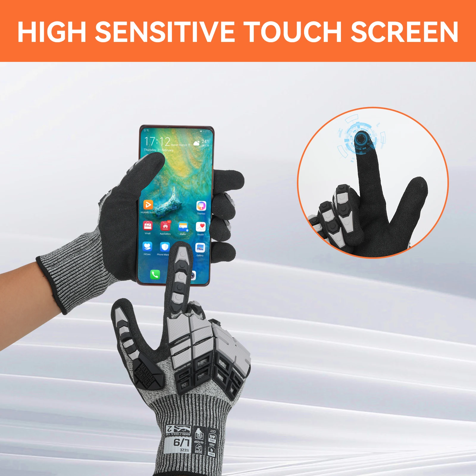 China Supplier TPR Anti-Impact Gloves with Cut-Resistant Knuckles Protective Mechanical Work Gloves