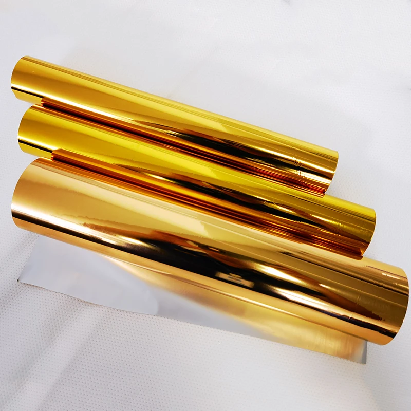 PET metalized gold & silver Foil thermal laminating film lamination roll for packaging industry carton packaging