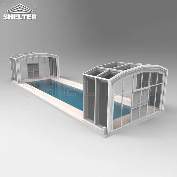 Outdoors Retractable Swimming Pool Roof Covers for Inground Pools