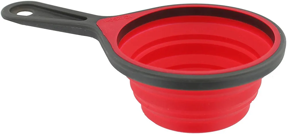 BPA Free Silicone Measuring Cups and Spoons Set Heat Resistant Foldable Engraved Metric Cups and Spoons Set