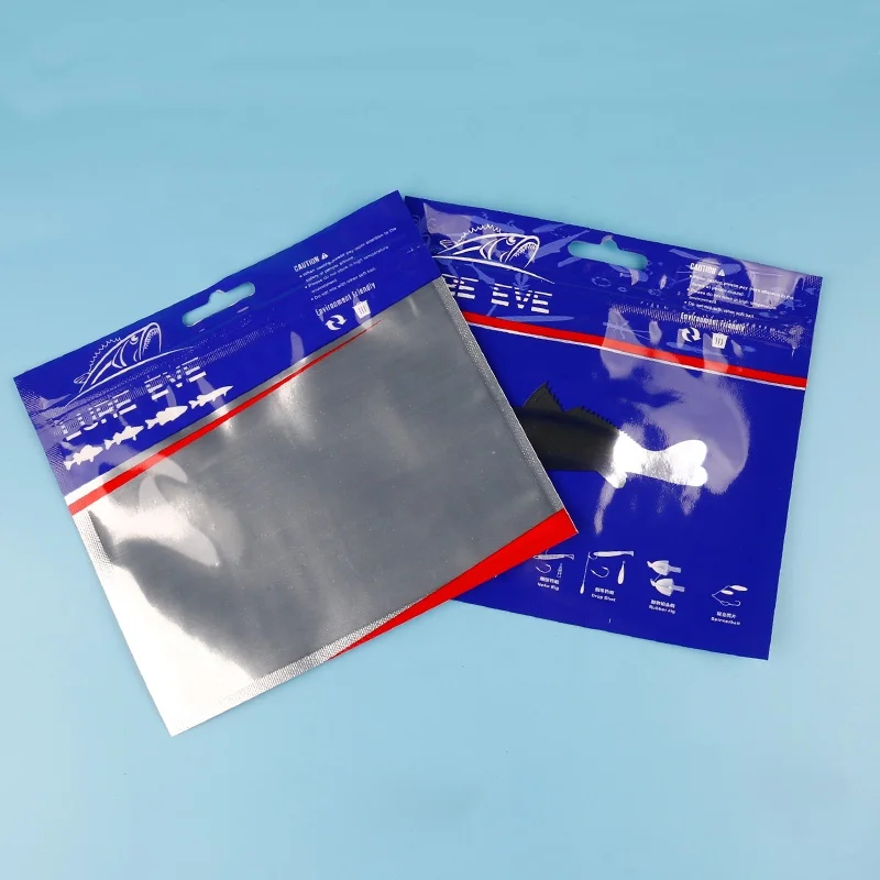 custom printed tackle zip lock fish bait worm bag with zipper bags for soft plastic fishing lure leaders printing logo