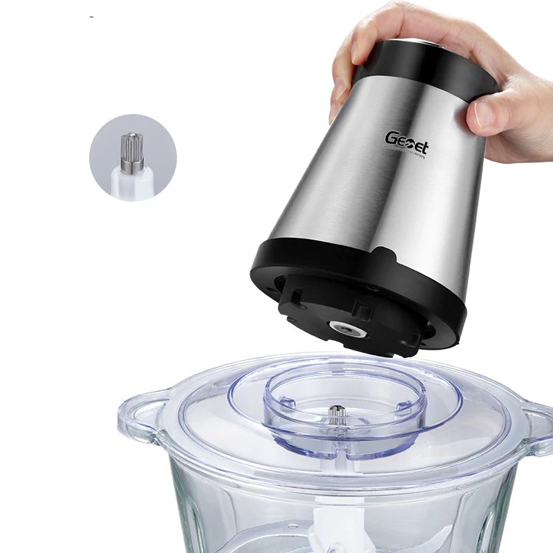 Коммерческий высокоскоростной стеклянный Миксер для овощей объемом 2 л домашний измельчитель для мяса домашняя электрическая мясорубка