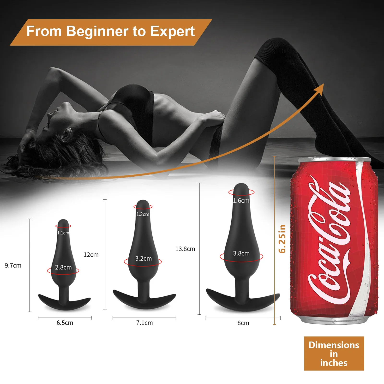 Sexbey OEM/ODM 3 sets of hip Anal Plug sex toys Black silicone porn toys male and female massage anal plug