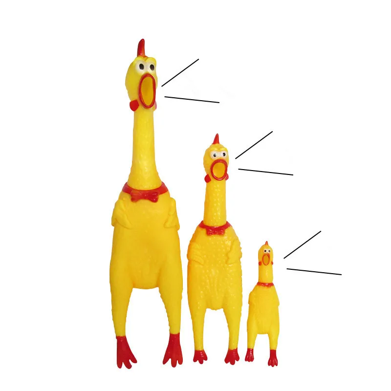 Wholesale OEM Custom Soft Screaming Bite Resistant Squeaking Rubber Chicken Toy For Dogs