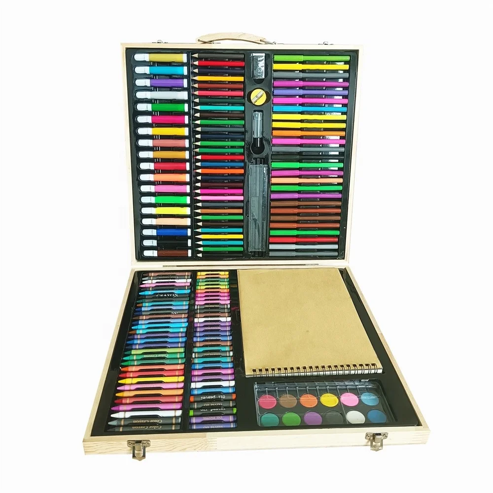 Kids Christmas gifts  Wooden Box Colorful Painting Sketching Drawing Art Painting Set