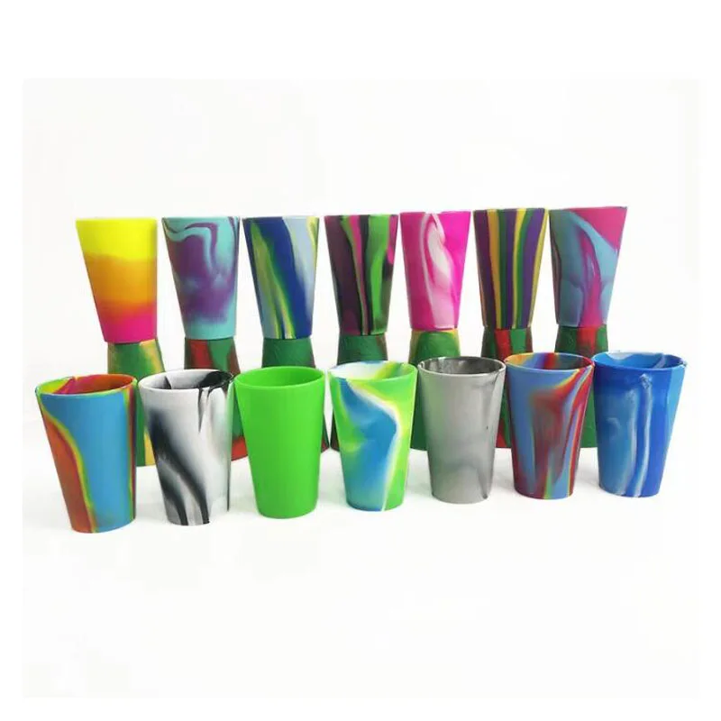 Eco-friendly Drinkware16Oz BPA Free Silicone Water Cup Unbreakable Reusable Coffee Cup Colorful Silicone Wine Beer Glass cups