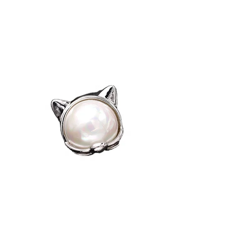 XILIANGFEIZI Latest Cute Temperament Lapel Bear Corsage Animal Pearl Small Pin No Perforation Magnet Brooches