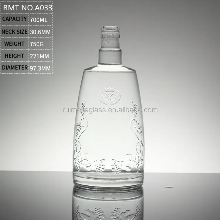 Ice Wine Vodka Liquor Glass Bottle Empty for Brandy