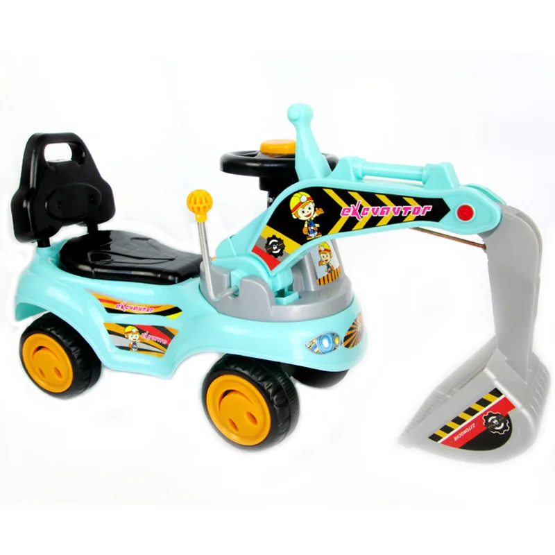 Excavator Digger Construction Vehicles, Pretend Play Ride On Excavator Sliding Tractor Ride On Bulldozer Truck For Kids//