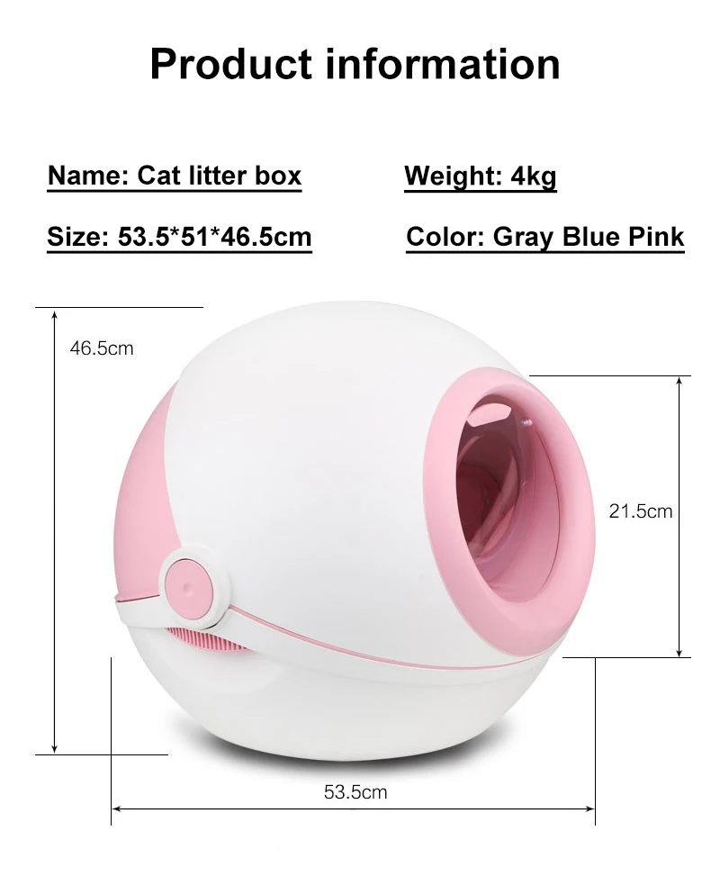 Cat poop storage box clean cat toilet automatic self cleaning cat litter with lid can be opened for easy cleaning