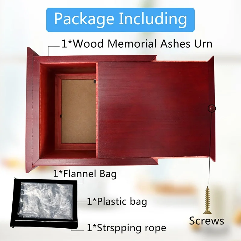 ODM/ OEM Pet Memorial Urns Dog or Cat Ashes with Photo Frame Wooden Designed Wooden Cremation Urn Novelty Funeral Animal Urn