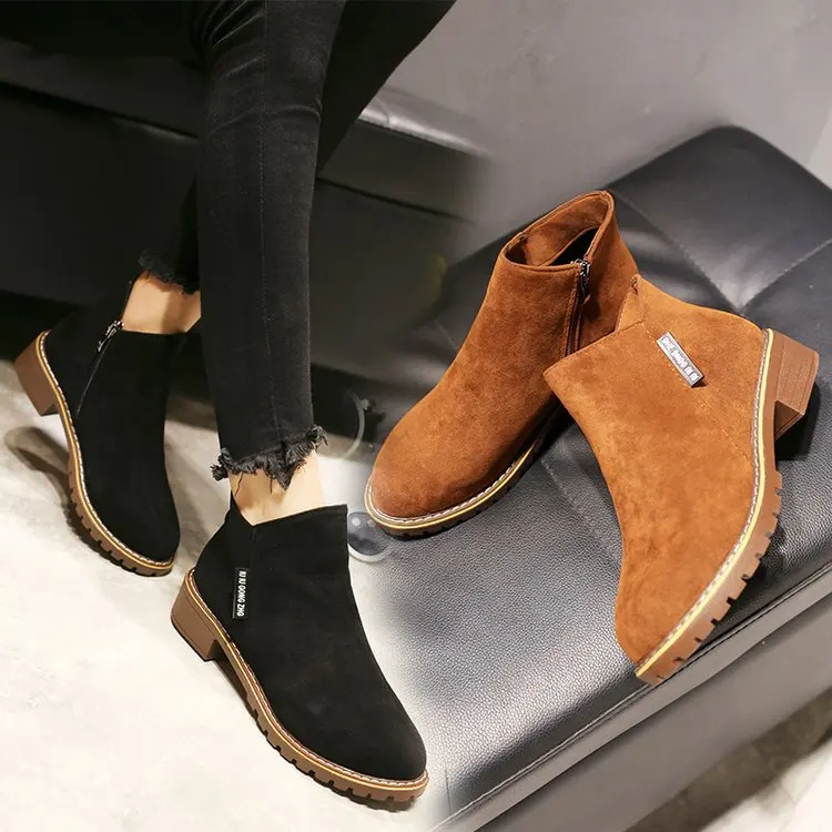 Factory Price Winter Women Boots Ladies Ankle Boots Heels Shoes Woman Suede Leather women casual Boots classy leather boots