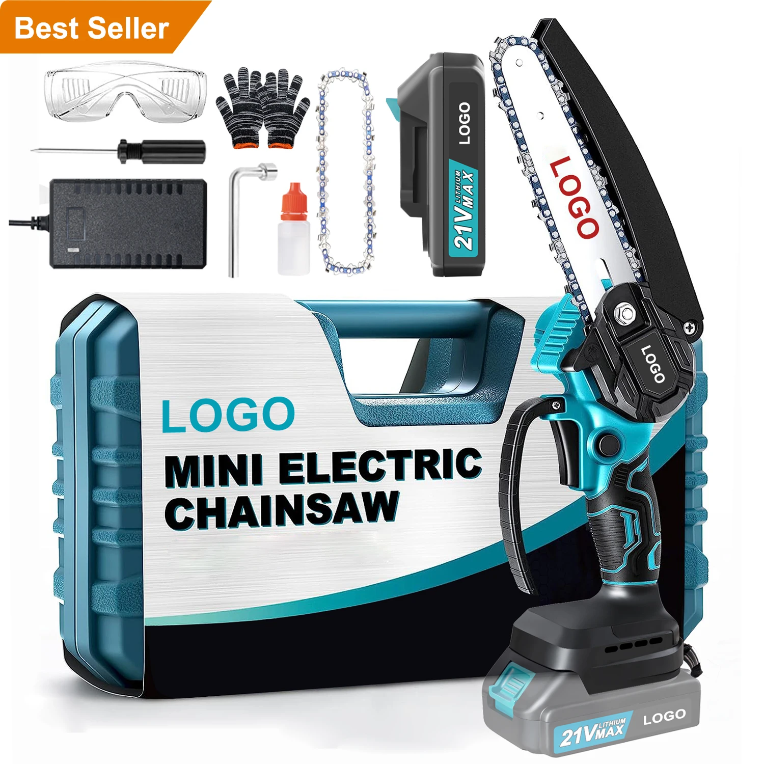 FBA 6 Inch Mini Electric Chainsaw 3 chains 550w 2 Battery Cordless Chainsaw Chain Saw Machine Used for Cutting Wood