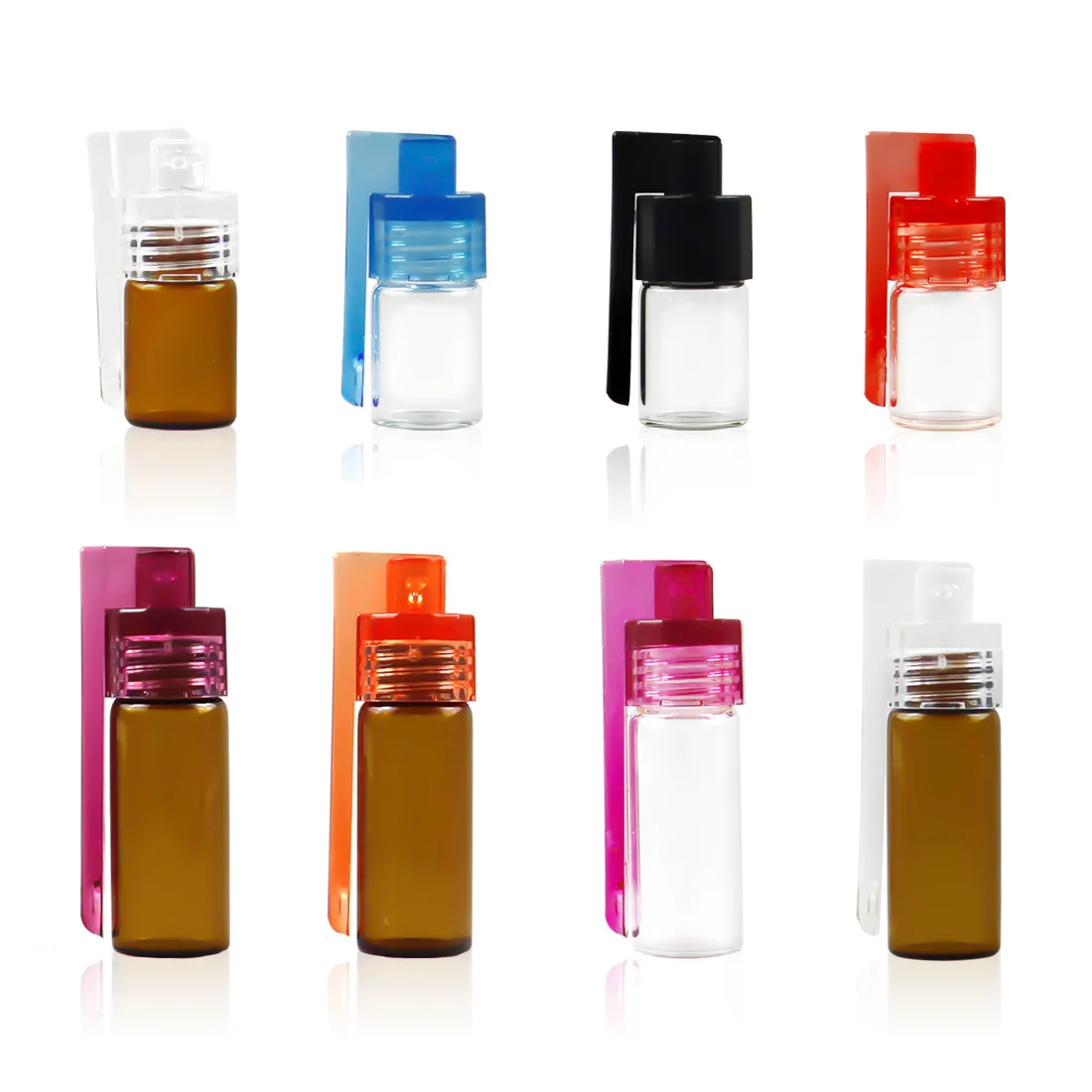 2022 new 4ml 2ml  glass bottle with medicine spoon glass pill box  glass pipe bottle capsule storage container wholesale