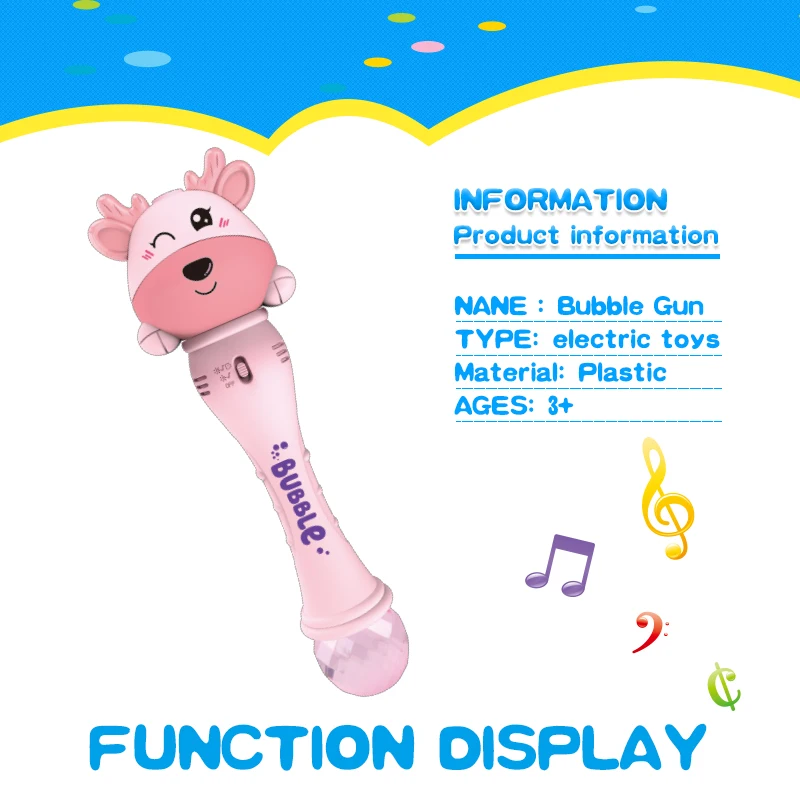 Outdoor summer electric music Light bubble gun toy kids Automatic Blower bubble machine Bubble wand Maker Toys for children