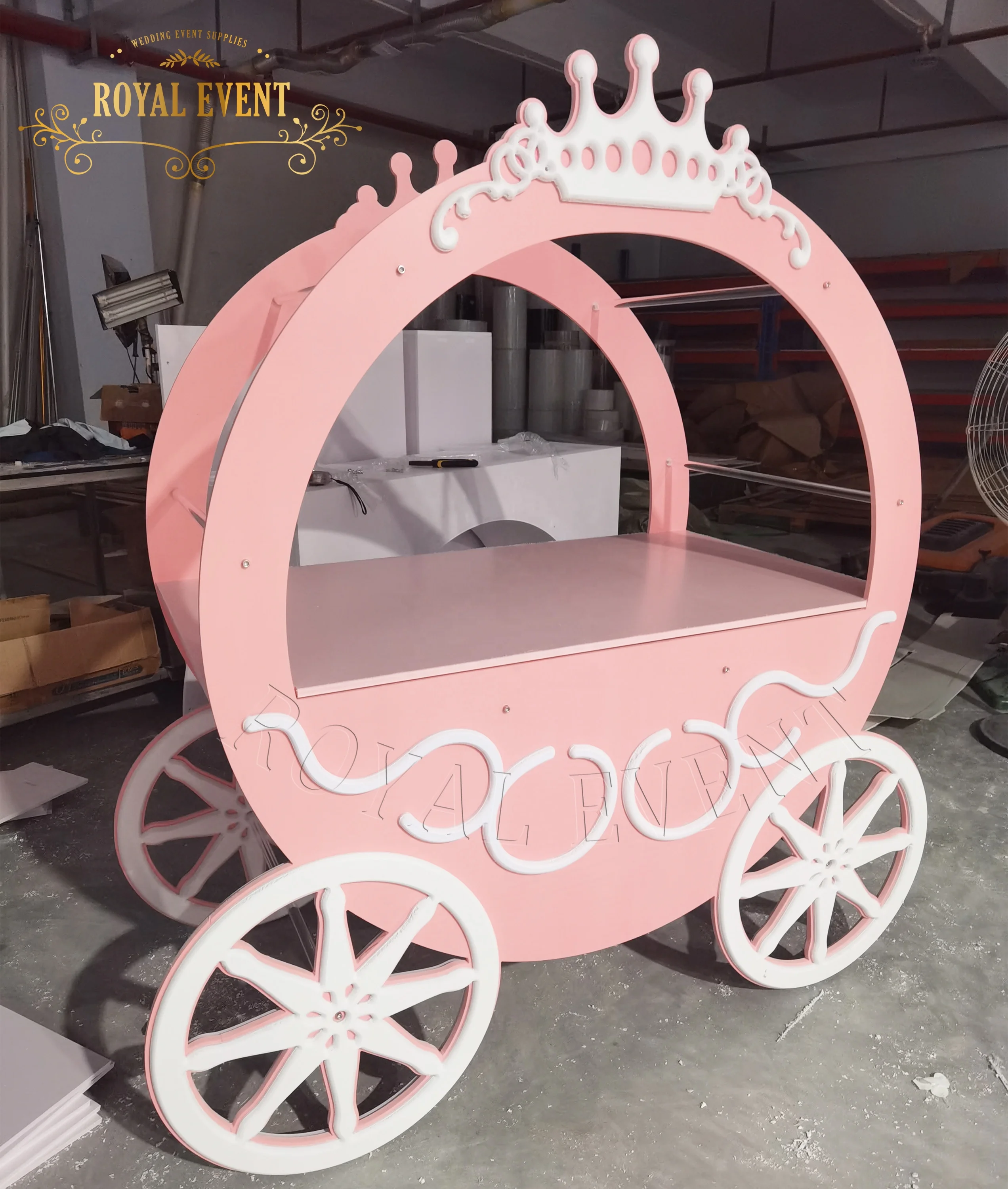 New Christmas Style Candy Flower Cart , Acrylic Candy Carts Display For Wedding Decoration
