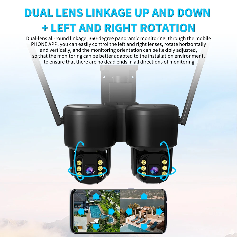 Камера 4G Wifi 4MP 5mp 4k уличная Солнечная монинторная лампа CCTV Беспроводная сетевая камера с солнечной камерой 18 Вт