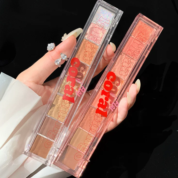 MAFFICK 8 Color High Pigment Sequins Pearly Luster Eye Shadow Palette Clear Case Chrome Rainbow Eyeshadow Pallette OEM low MOQ