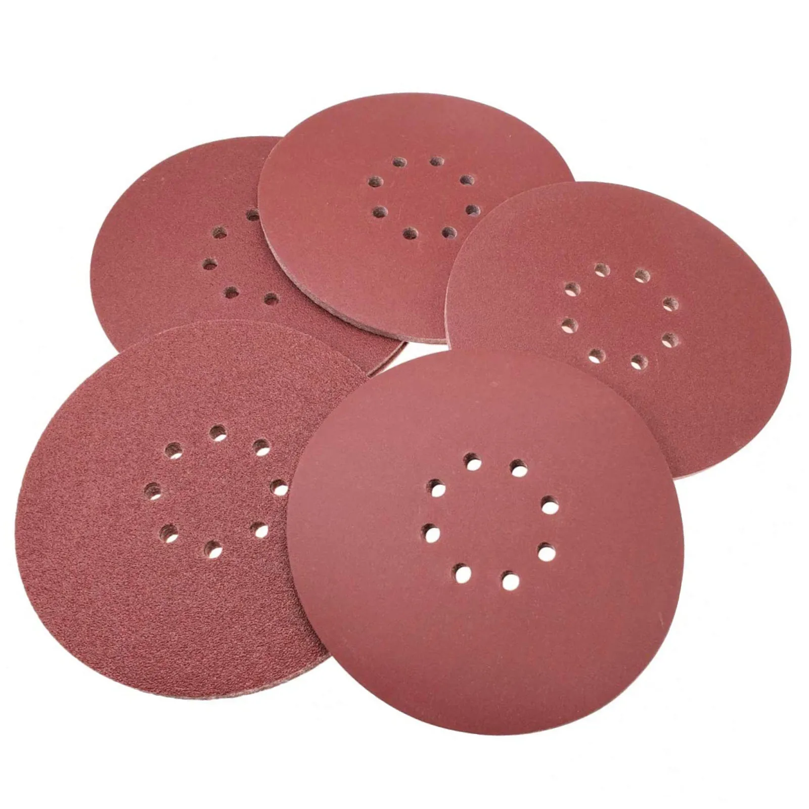 9 Inch 8 Holes Sanding Discs Aluminum Oxide Red 120 Grit Round Sandpaper Disc Hook and Loop 3m Sanding Abrasive Paper