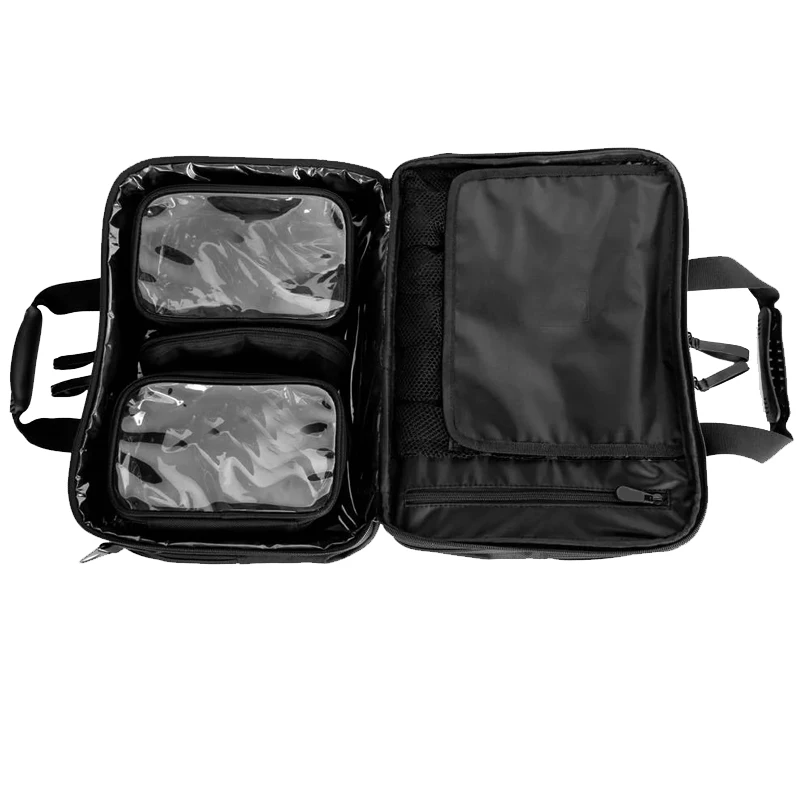 portable shoulder make up organizer makeup case professional cosmetics travel bag with detachable pouches
