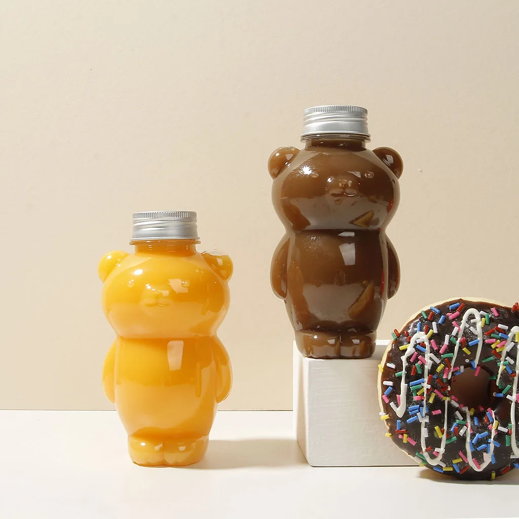 Empty 350 ml 8 oz Cute Animal Cat Shaped Home Made Juice Storage Bottles for Kids Beverage Smoothies yogurt bottles