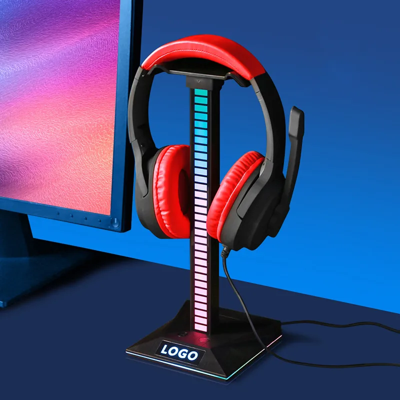 Настольная подставка для игровых наушников со светодиодной подсветкой и 2 USB-портами