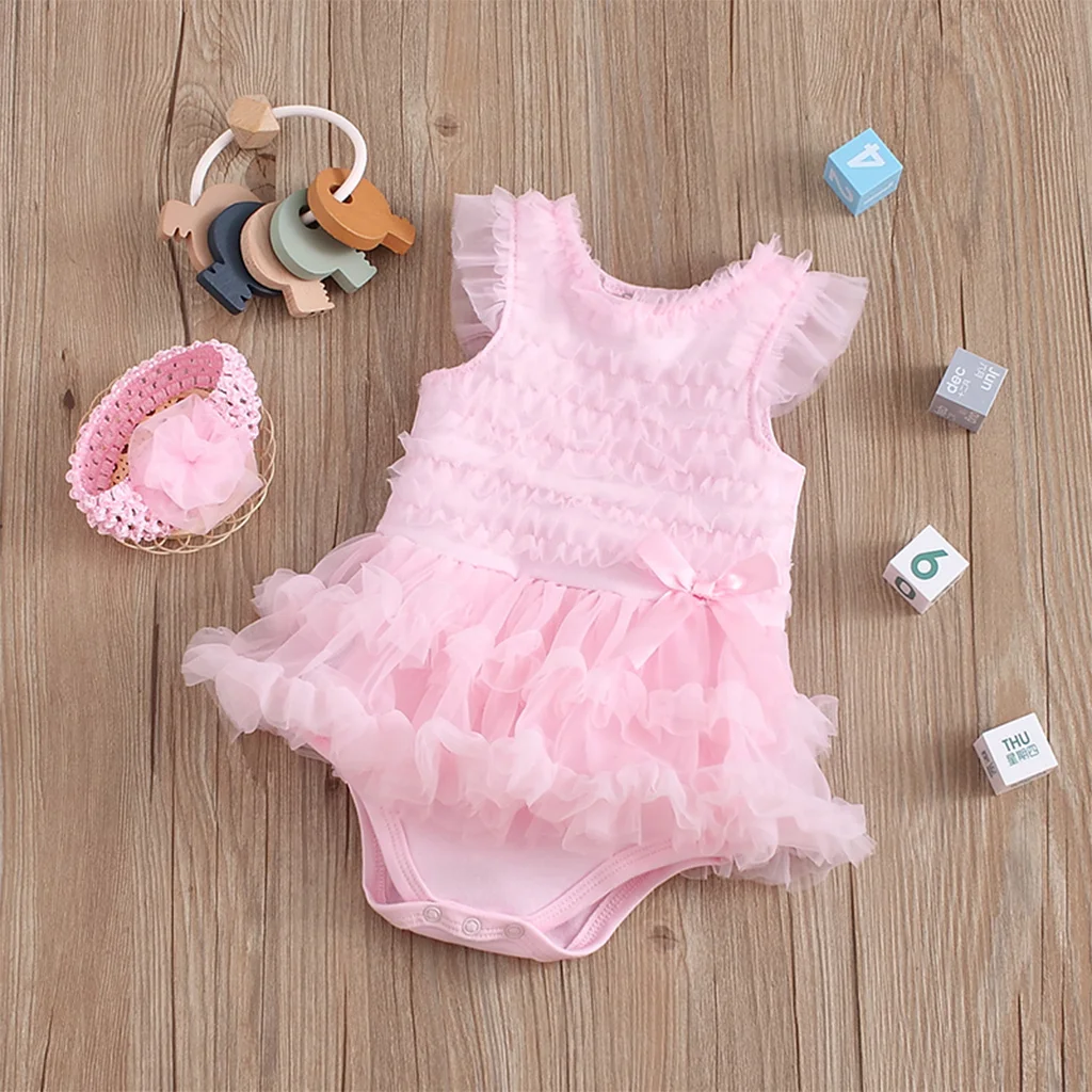 
Fashion Pink Princess Baby Clothes Hand Ring Vintage Toddle Dress Birthday Outfit Tutu Dress Baby Girl Dresses Romper Summer 