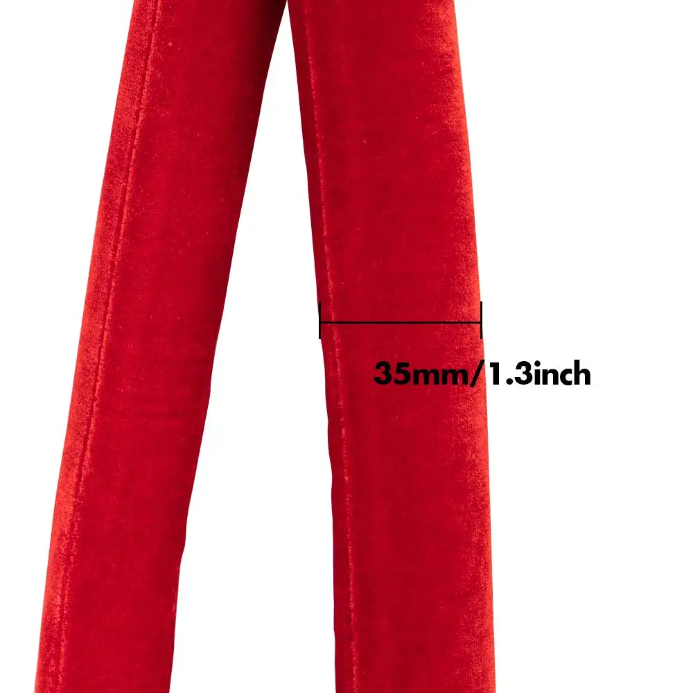 4 Pack Velvet Stanchion Rope, 5 Feet Burgundy Crowd Control Velvet Ropes with Gold Clasps for Party Event and Red Carpet