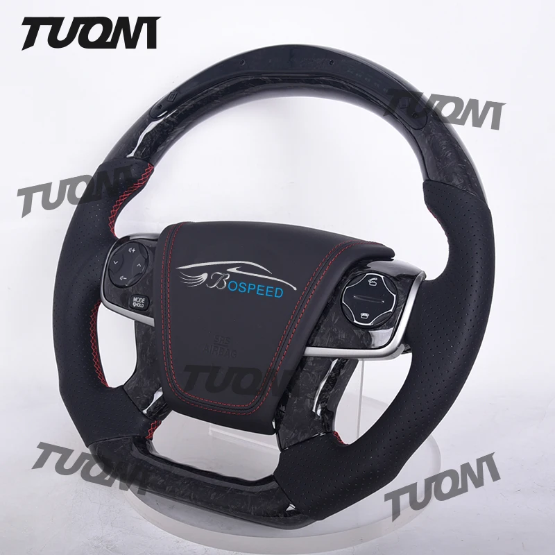 Upgrade Sports Cars Suede Leather  For Toyota Supra A90 GR GR86 Prado 150 120 Hiace Crown Prius Carbon Fiber Led Steering Wheel