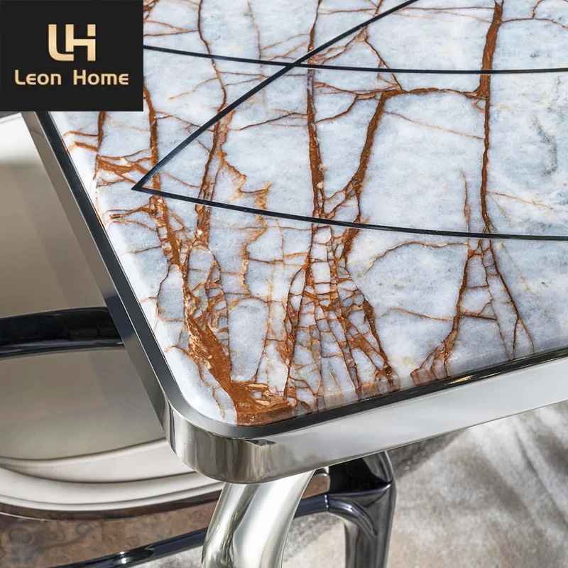 China Foshan Manufacturer Custom Formal Elegant Marble Dining Table Modern Luxury Dinning Table Set Dining Room Furniture