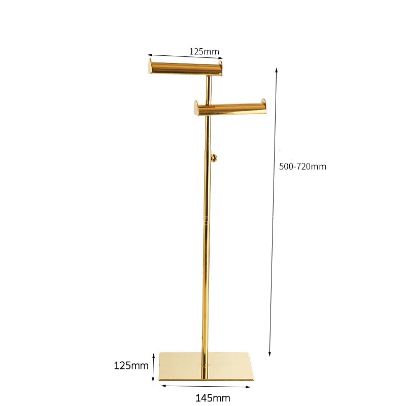 Wholesale Metal Brushed Hanging Bag Handbag Hanger Rack Holder Display Stand for Handbag Bag