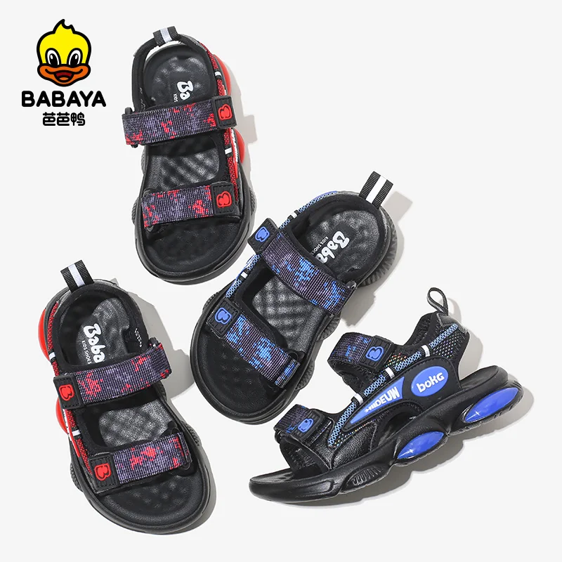 
36016 HUANQIU Boys Buckle Strap Ankle Strap Rubber Summer Designer Sandals For Kids 