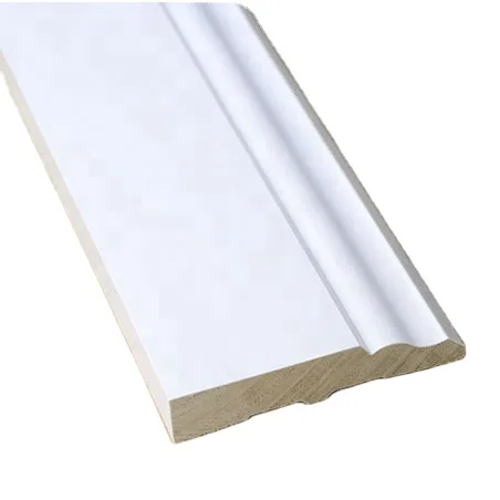 Pine wood Baseboard Molding gesso white finish