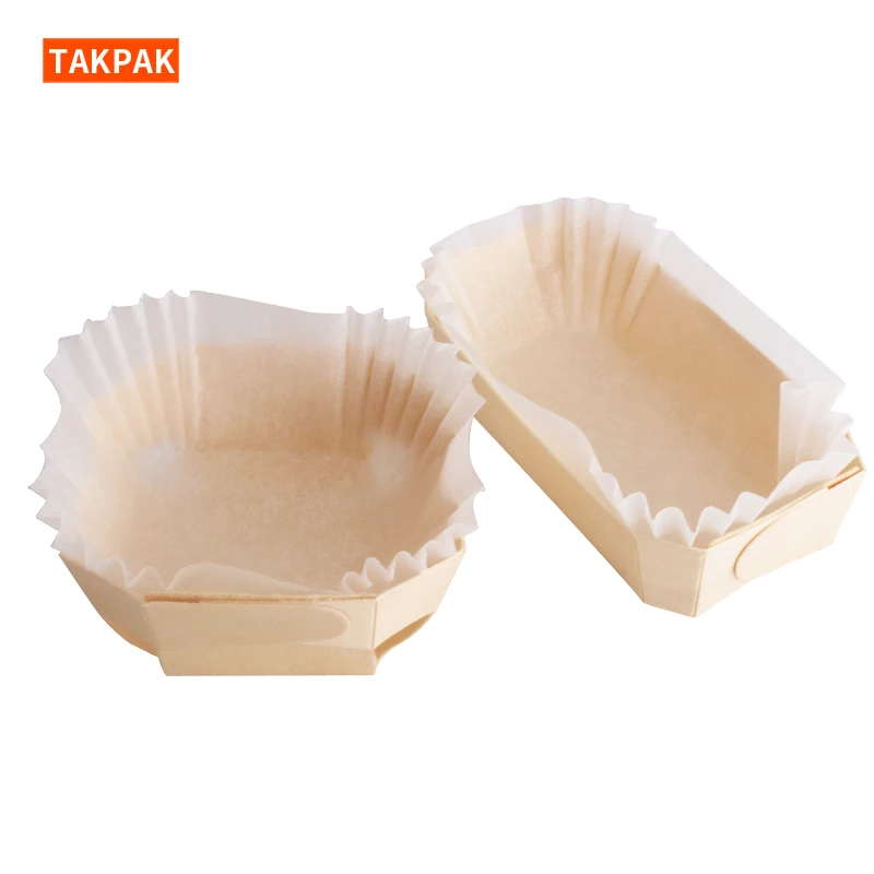 Eco Friendly Hot Sale Biodegradable Wooden Cake bread Baking Tray with Baking Mold Loaf Pans
