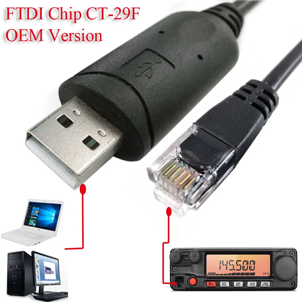 RJ12 to USB Programming Cable CAT Control Cable CT29F Edit Download Upload Radio Setting via Personal Computer