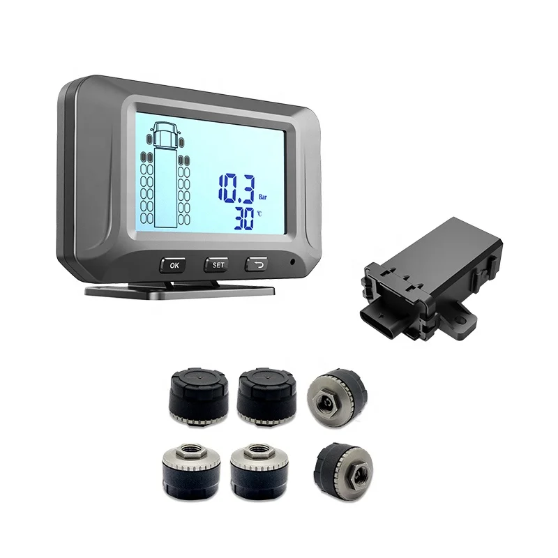 Integrated Alarm System Monitoring Pressure&Temperature  Bus Truck TPMS External tpms Sensors 12V1 For 2 to 26 Wheels