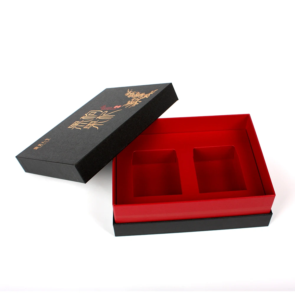 Black Color Rigid Hard Paper Gift Box Luxury Printing Raphe Box