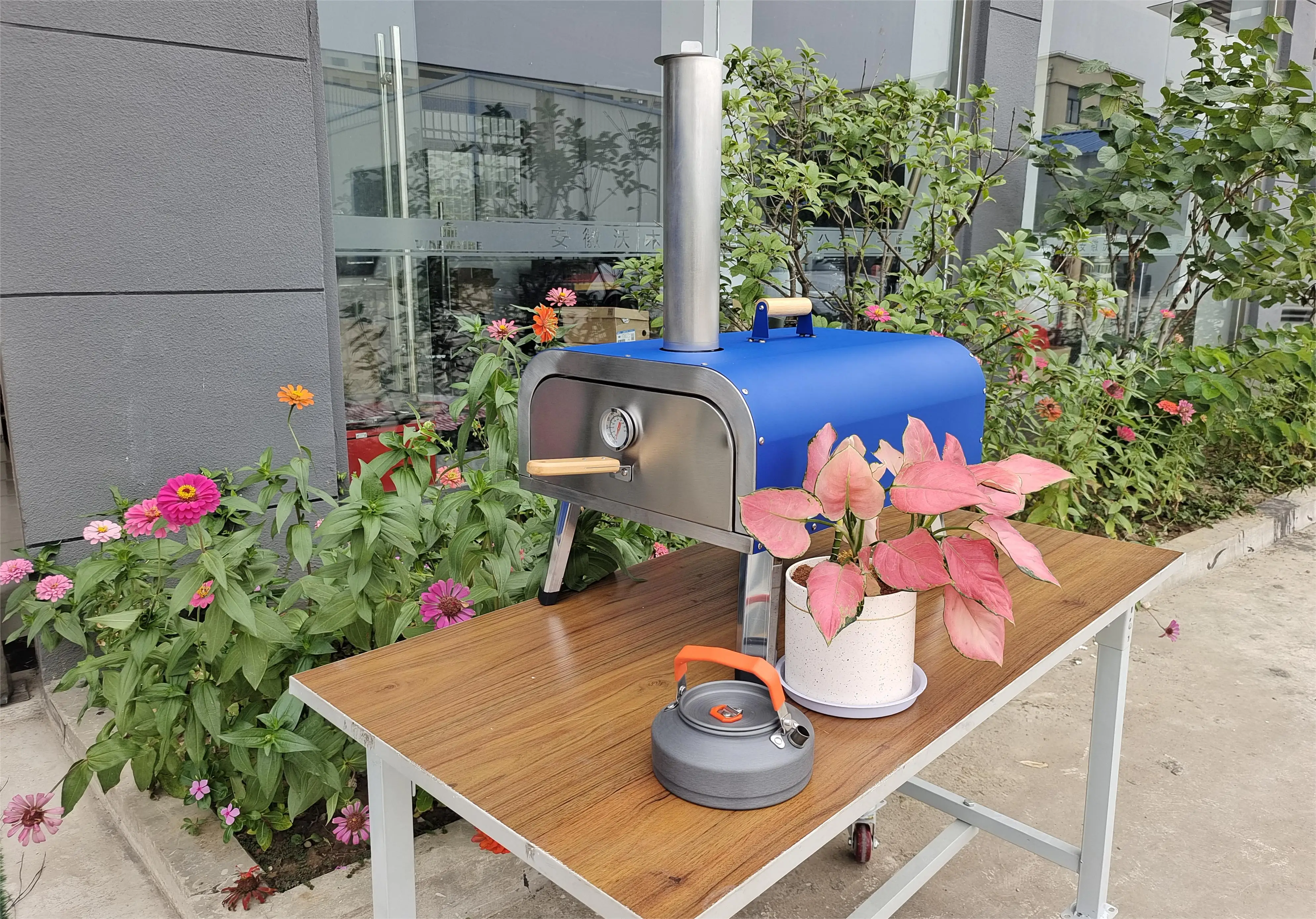 Hot !Good quality stainless steel outdoor pizza oven rotating portable pizza oven