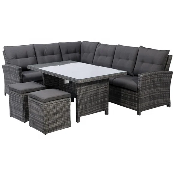 Rattan Corner Sectional Sofa Set Wicker Outdoor Furniture