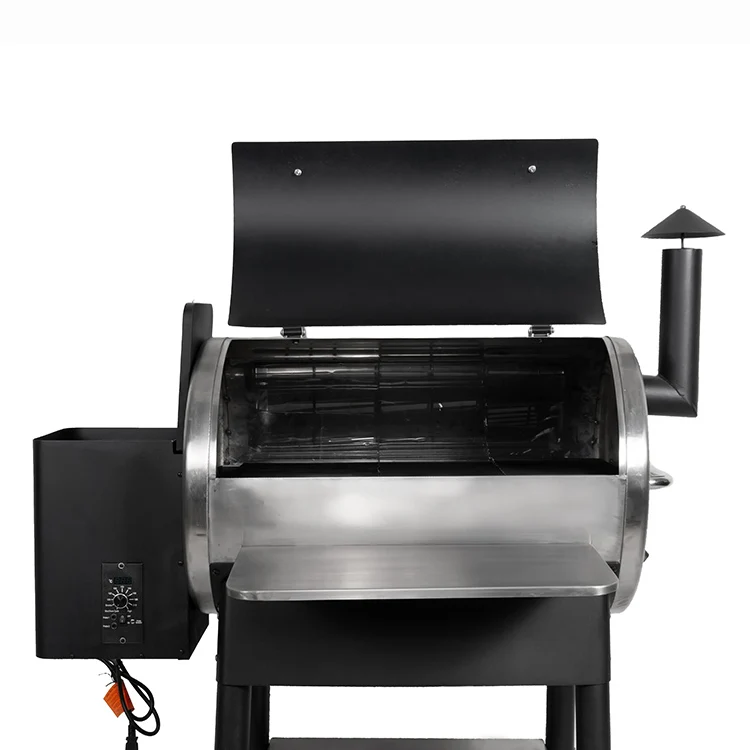 Wood pellet smoker with stainless steel lid electric digital controller smoker pellet grill