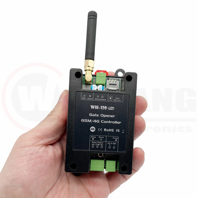 WH-120 Pro 4G GSM Gate Opener Relay Switch Wireless SMS Call Door Access Switch Remote Control Gate Door Opener 4G LTE