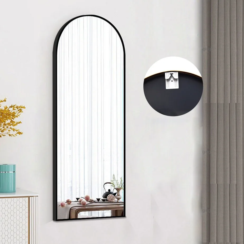 Hot Sale modern decor Full- Length  Wall Leaner dressing Floor Standing Mirror for living room floor makeup  silver mirror