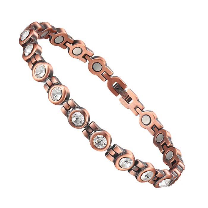Hot Sale Fashion Bracelet Wholesale Health Crystal Pure Copper Magnetic Bracelets For Women