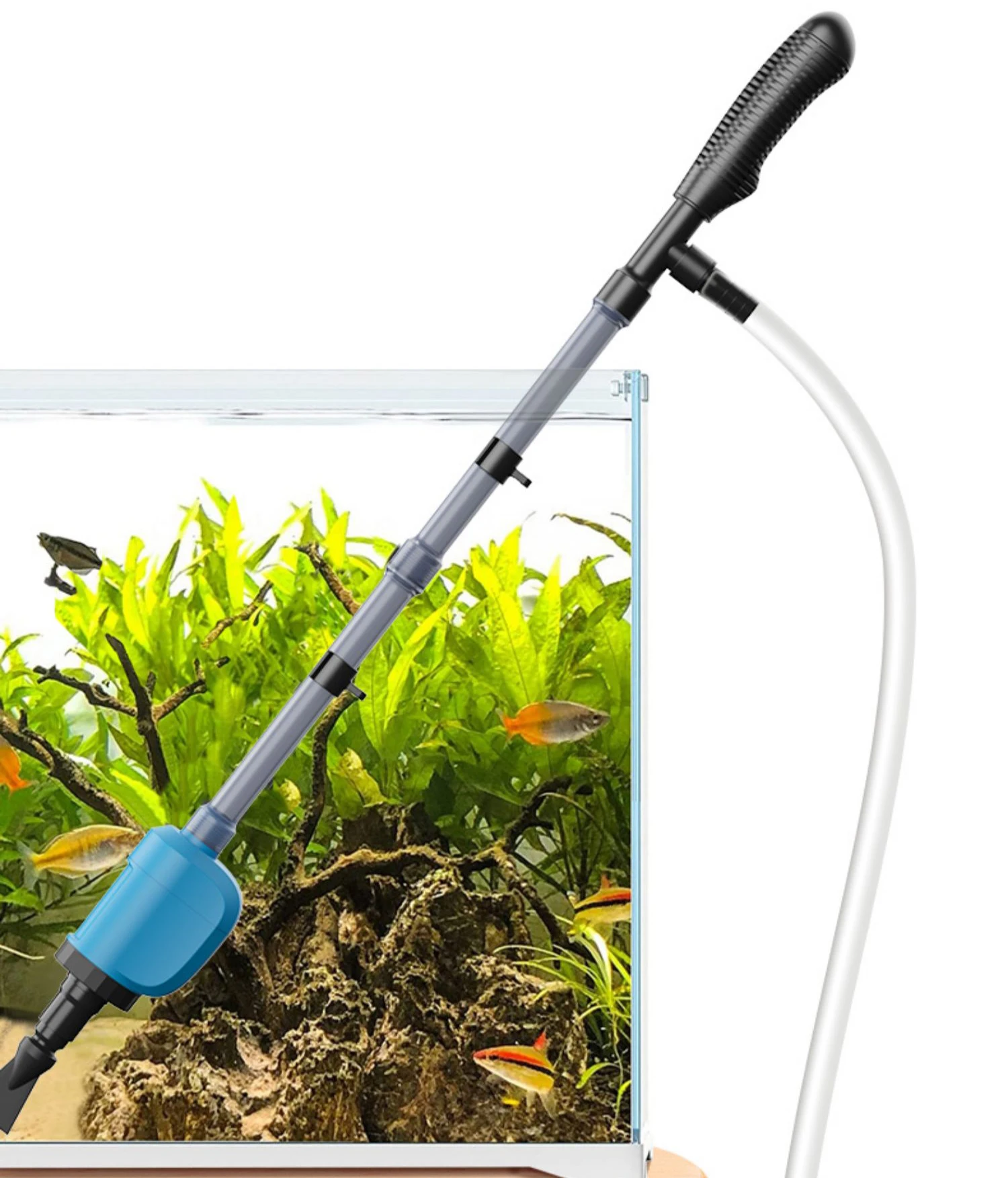 SoBo Syphon Cleaner Hand Held Aquarium Clean Electric Syphon With Water Pump