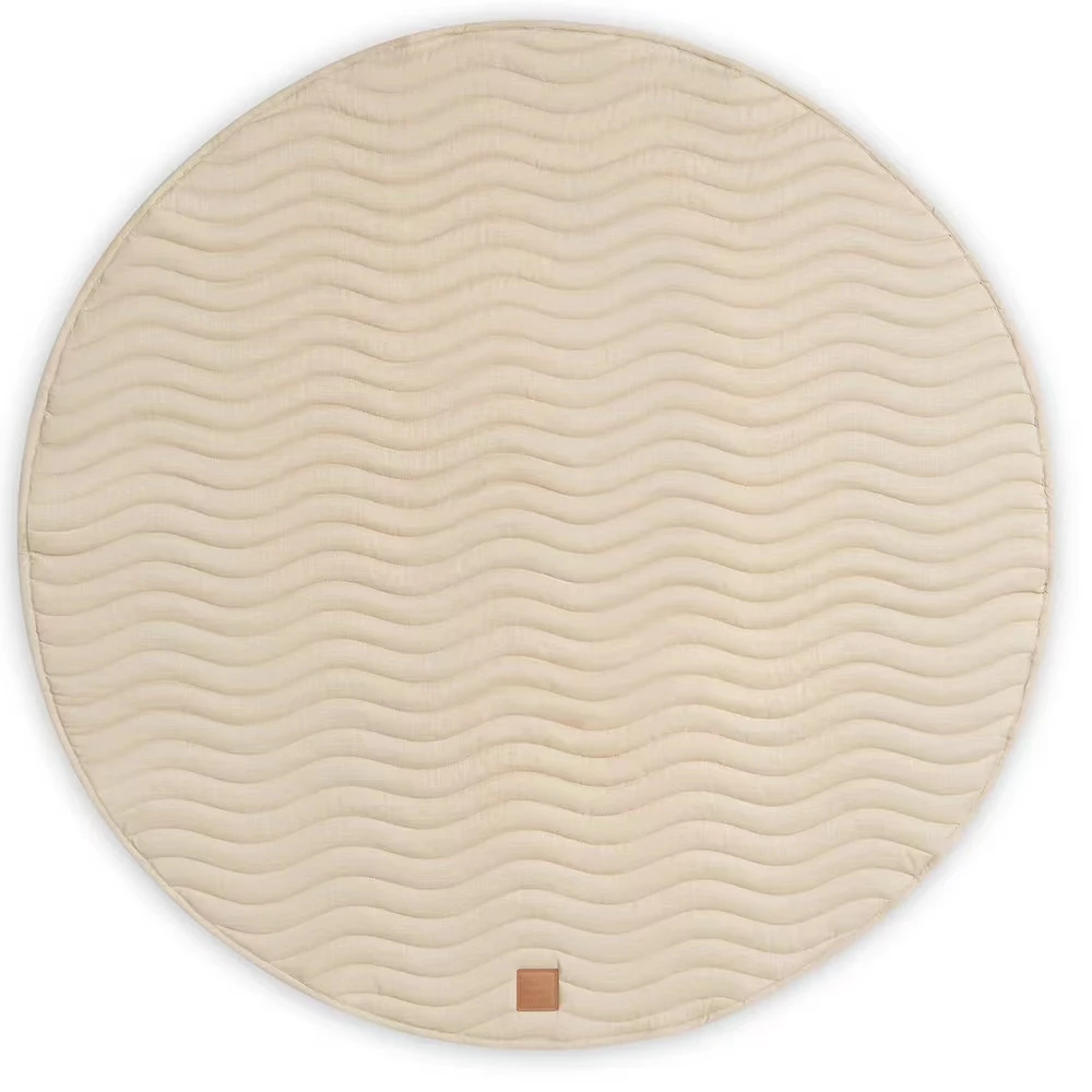 High-Quality Customizable Foldable Wave Quilted French Pure Linen Baby Play Mats