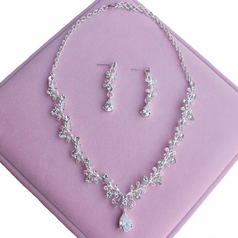 wedding luxury rhinestone headband diadem bride crown queen bridal tiara bridal set crown with crown necklace for women