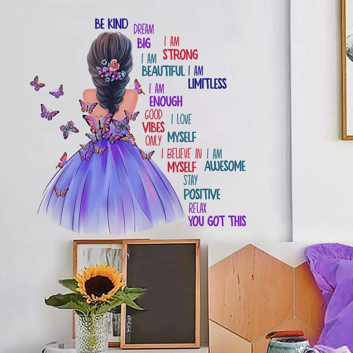 Beauty Butterfly DREAM Bedroom living room room decorative wall pasting self-adhesive wall stickers