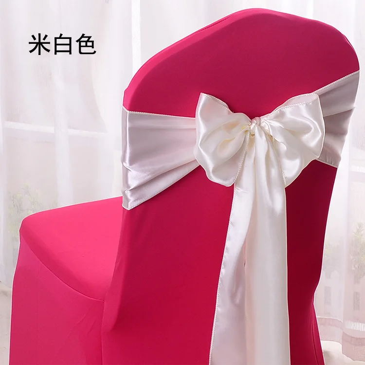 Newest Style Flower Ribbon Bows Green Satin Chair Sash Cheap Wedding Chair Sash