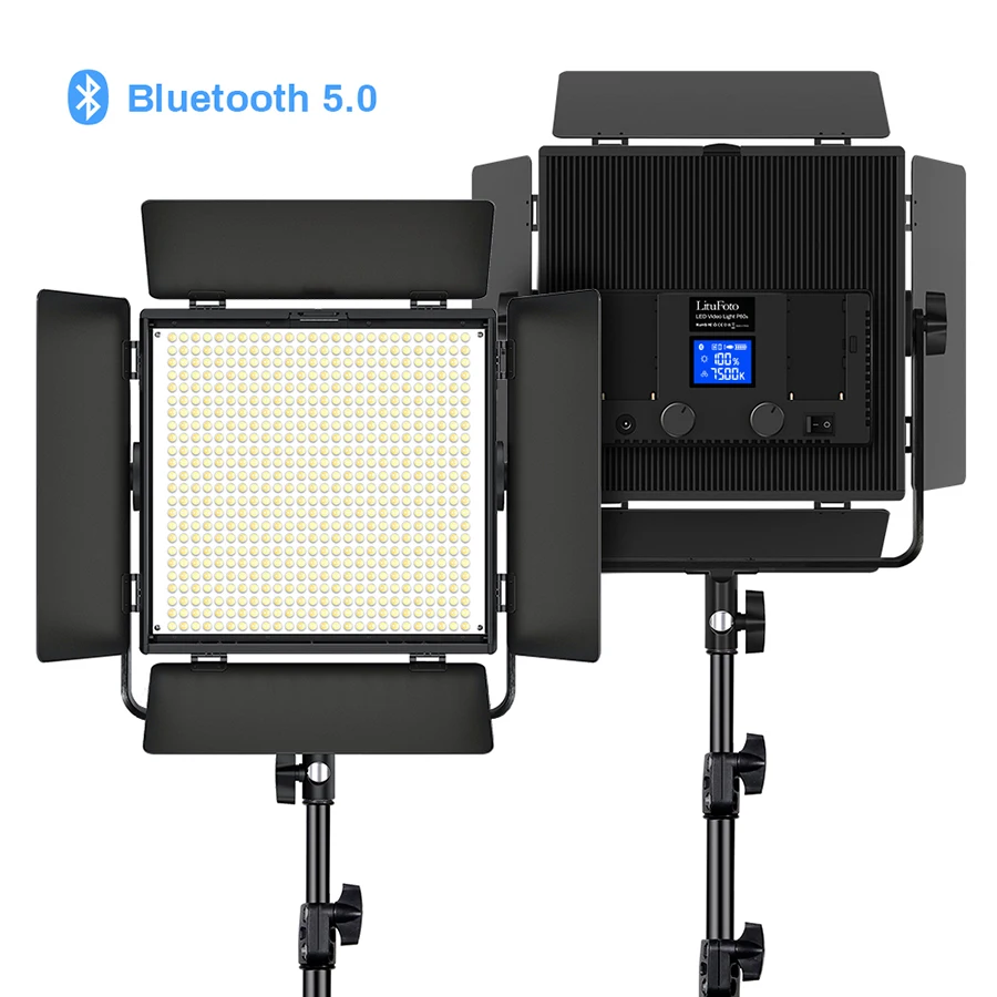 2-Pack 50W 1-100 Dimmable LED Video Light Kit with APP Control for Live Broadcast