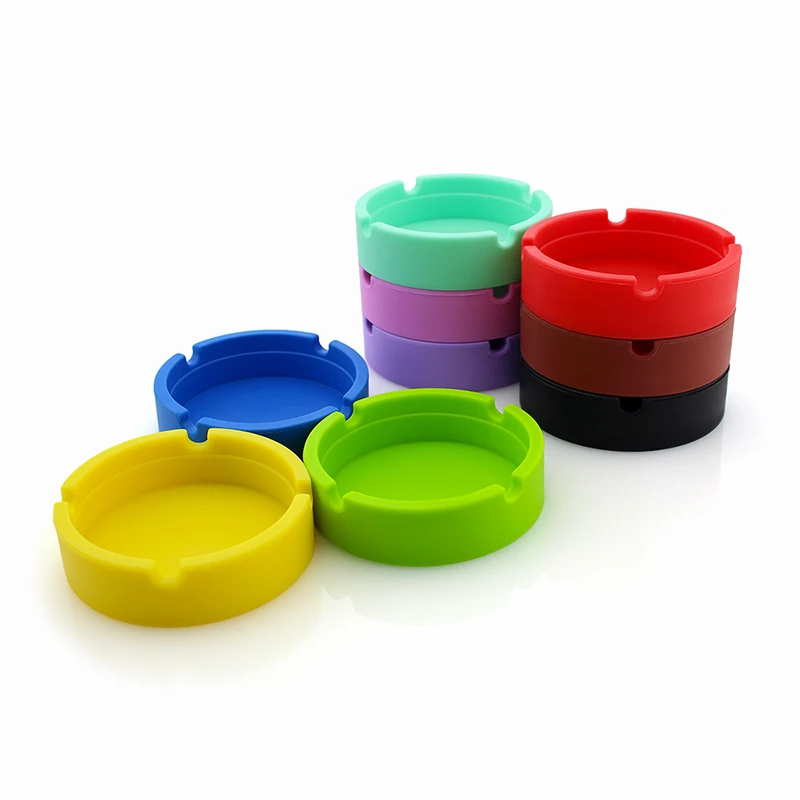 Ashtray Silicone Round Ash Tray Eco-Friendly Colorful Silicon Rubber High Temperature